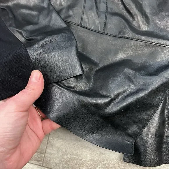 Lafayette 148 New York Moto Leather Zip Up Jacket - Picture 6 of 9